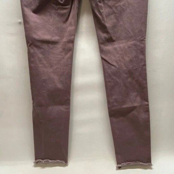 Express Jeans Women's 0R Mid-Rise Ankle Leggings Dusty Purple Raw Hem Distressed - Picture 5 of 11